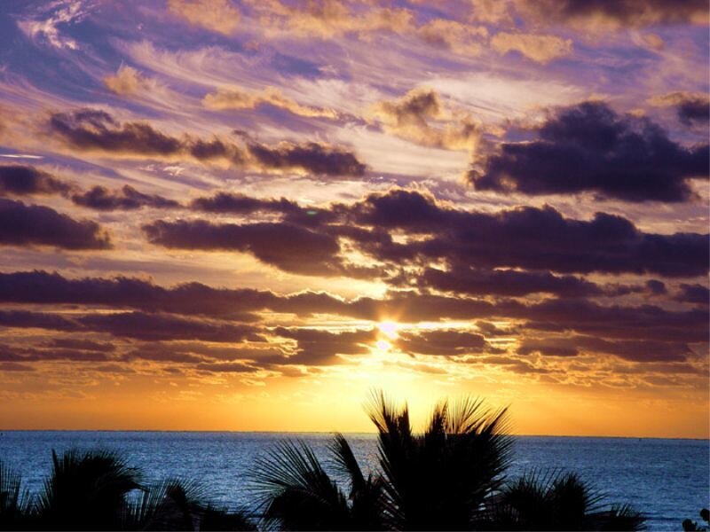 sunset over the ocean
