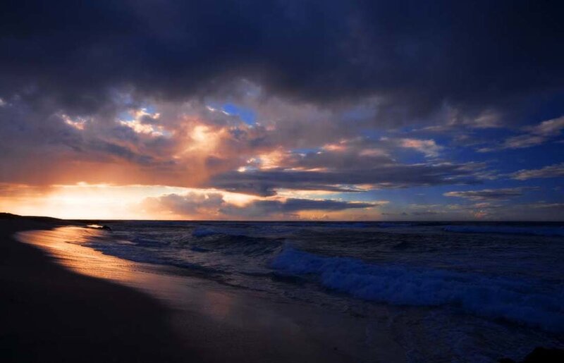 sunset over the ocean