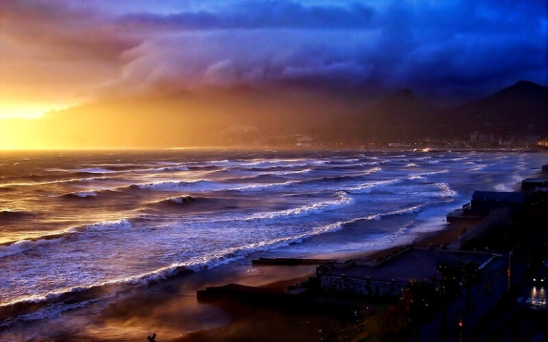 Sunset over the ocean