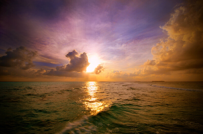Sunset over the ocean