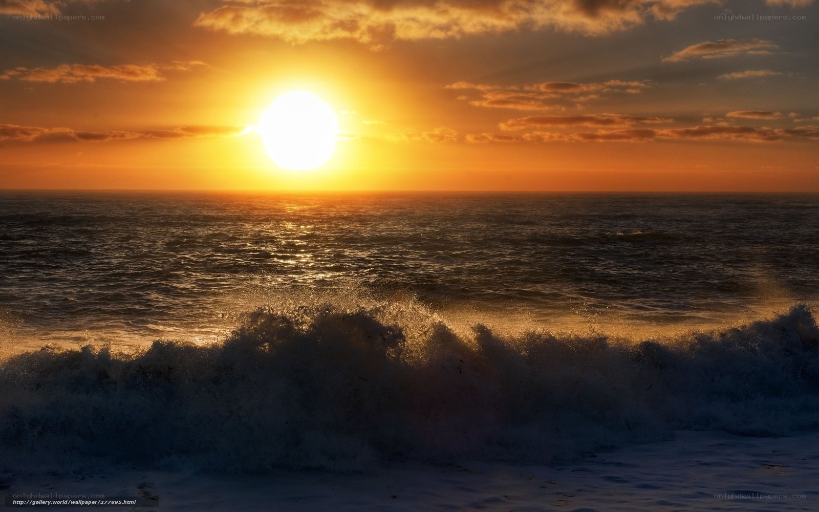 Sunset over the ocean