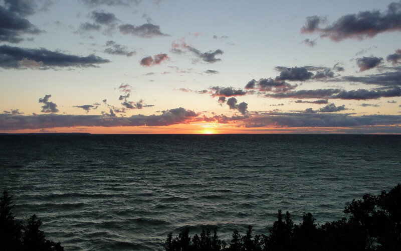 sunset over the ocean
