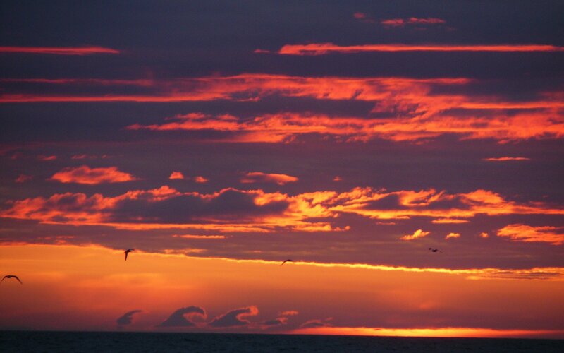 sunset over the ocean