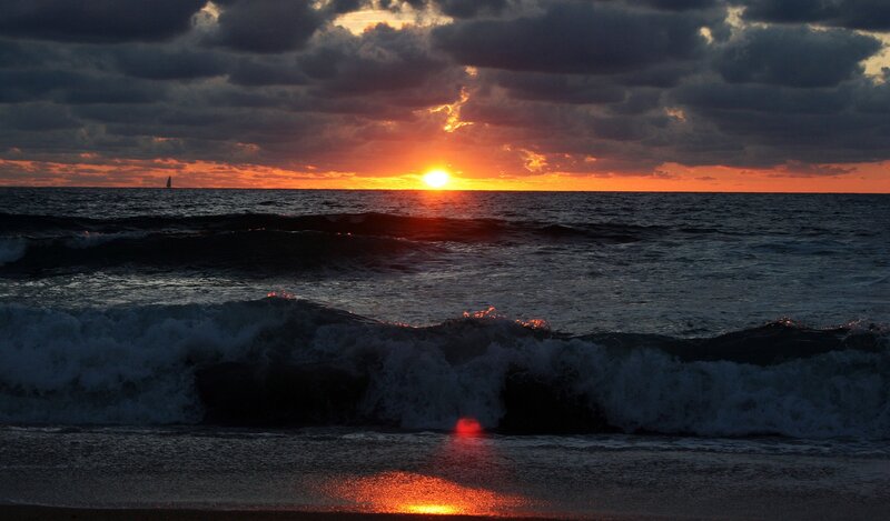 sunset over the ocean