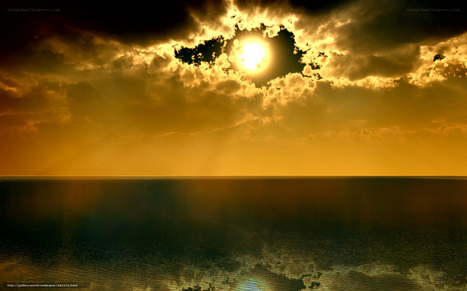 Sunset over the ocean