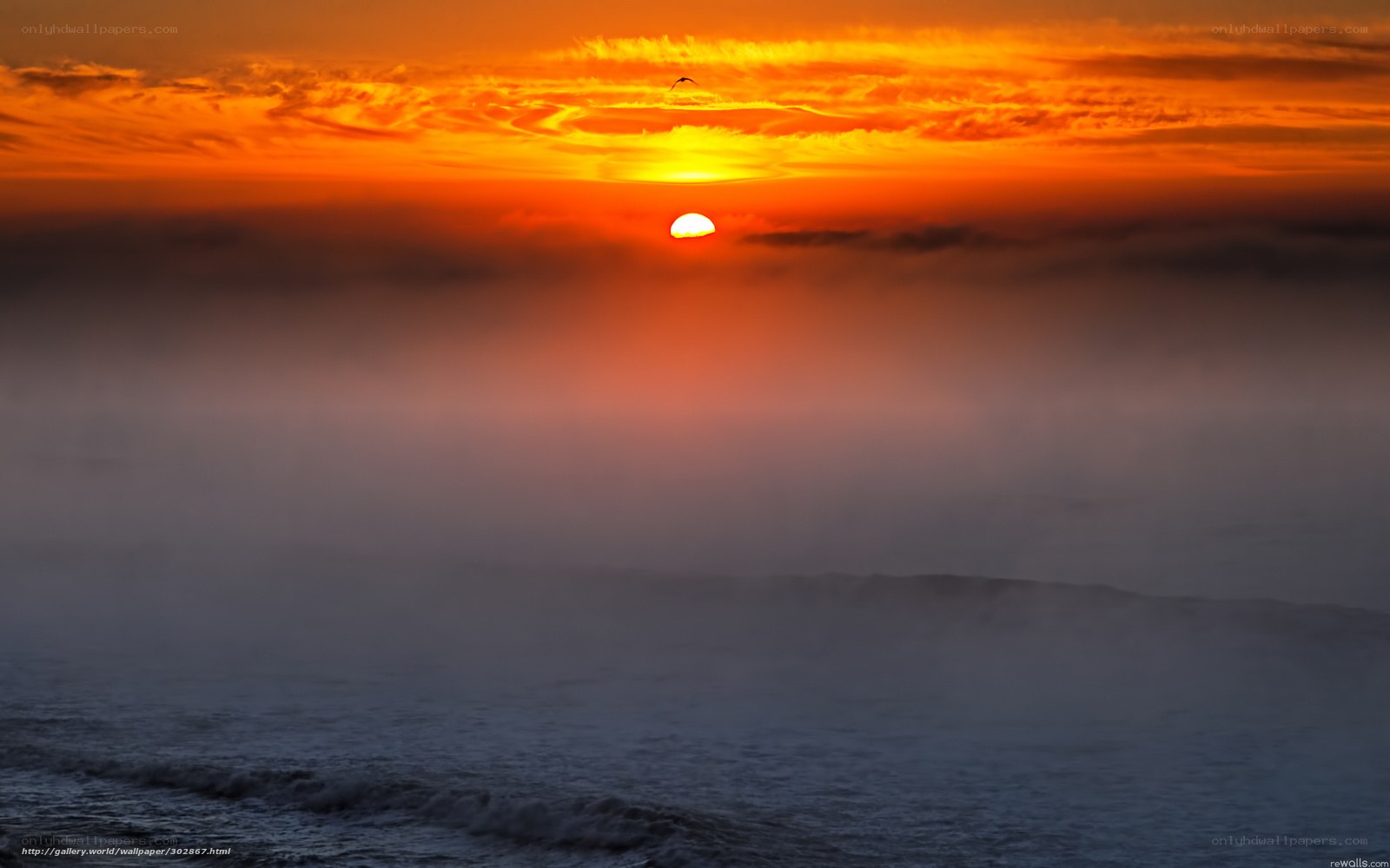 Sunset over the ocean