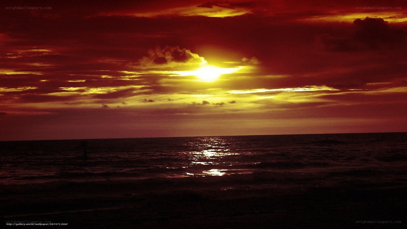 Sunset over the ocean
