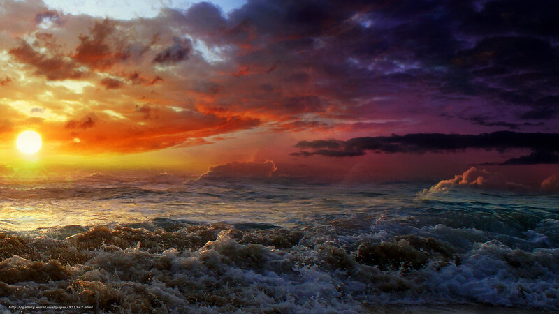 Sunset over the ocean