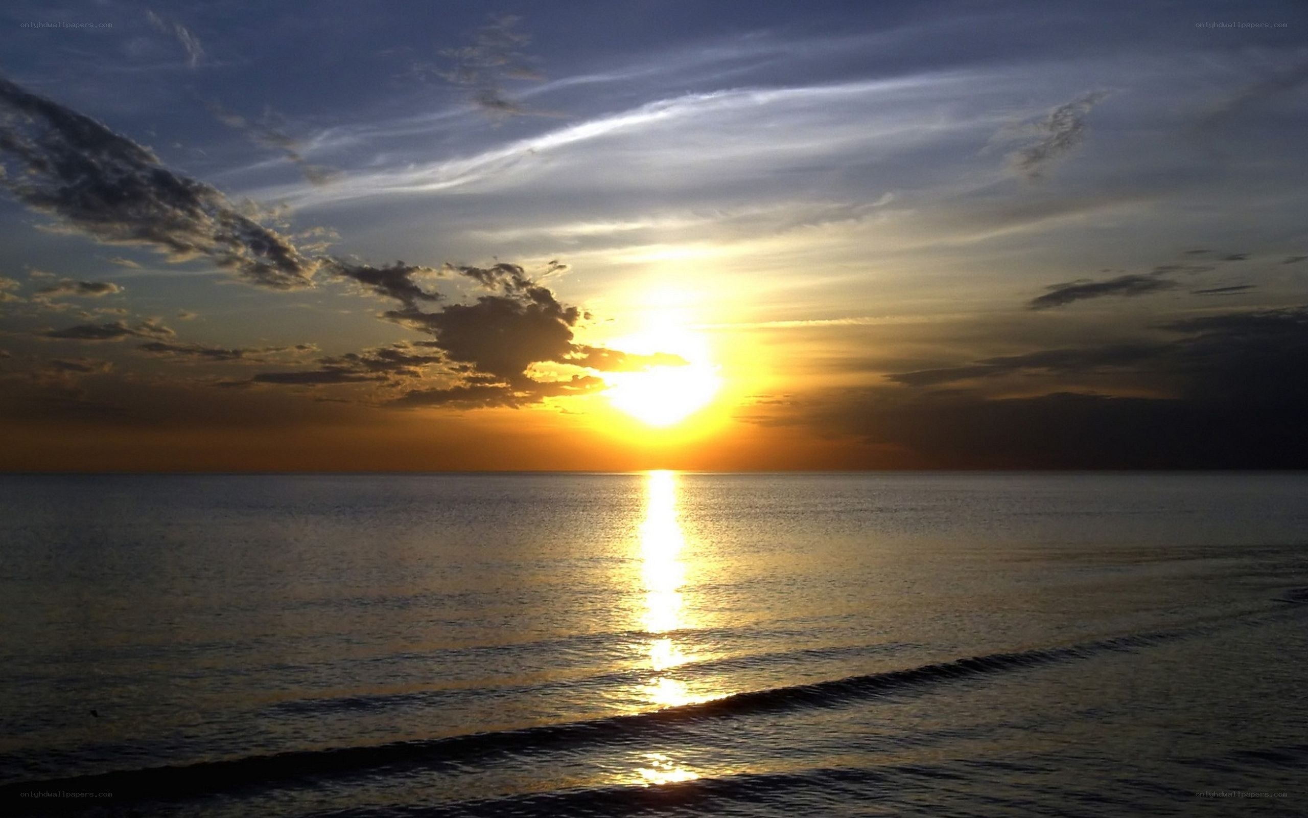 Sunset over the ocean