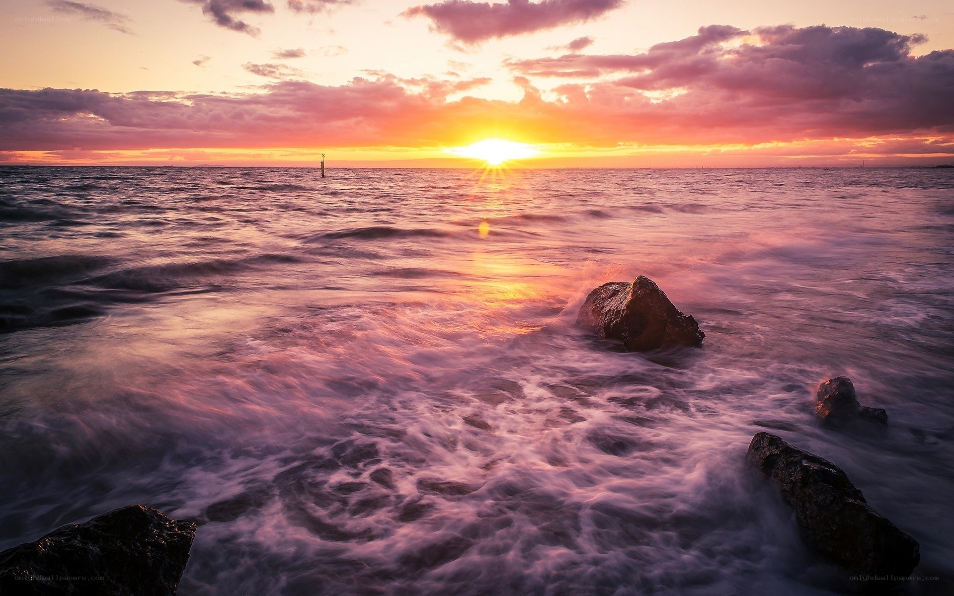 Sunset over the ocean