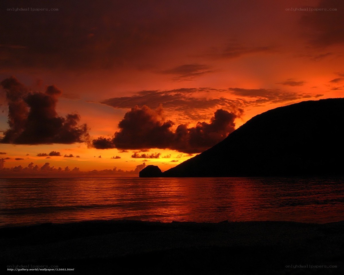 Sunset over the ocean