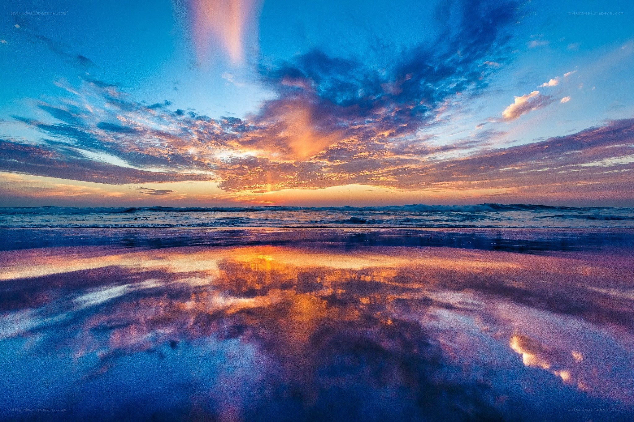 Sunset over the ocean