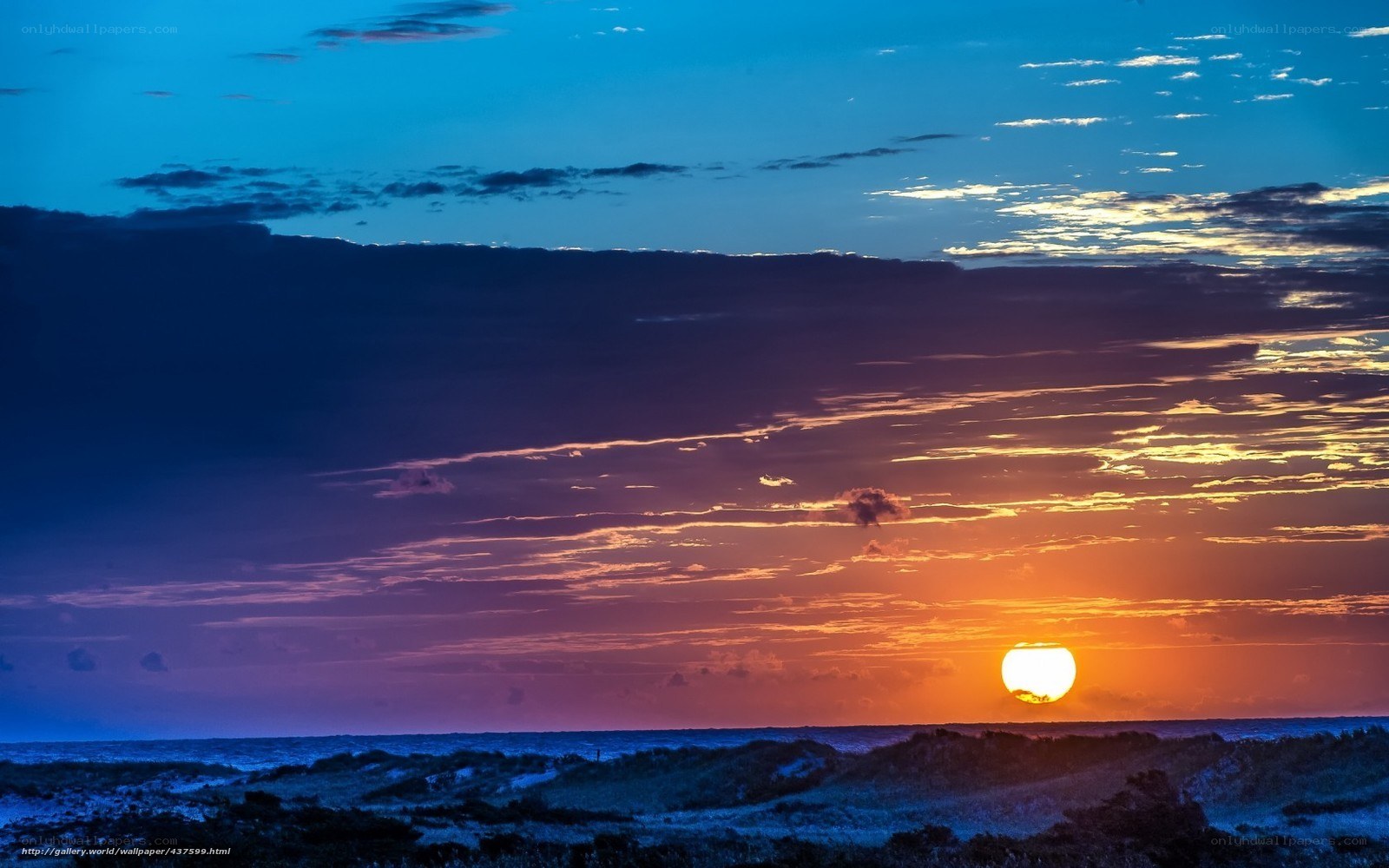 Sunset over the ocean