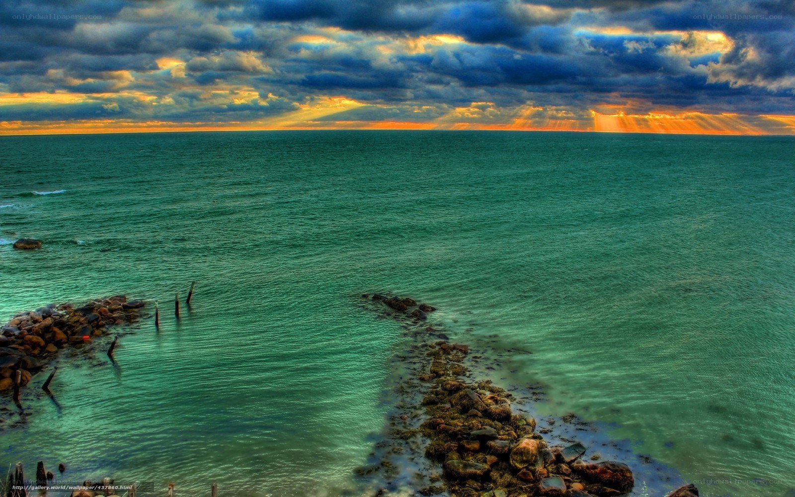 Sunset over the ocean