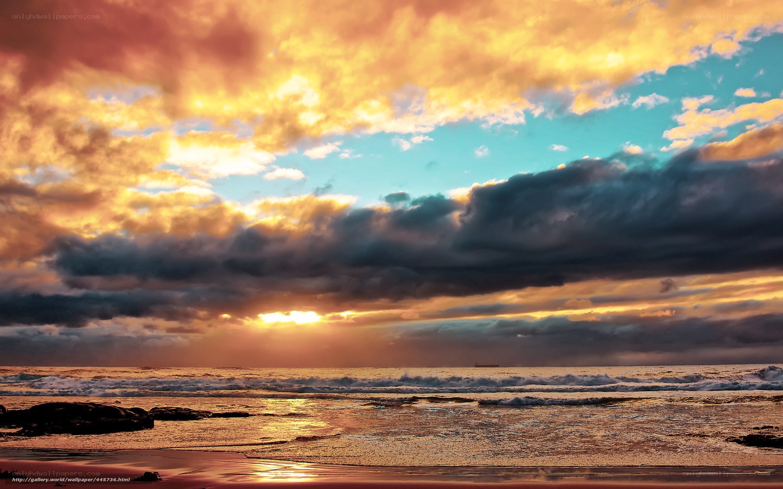 Sunset over the ocean