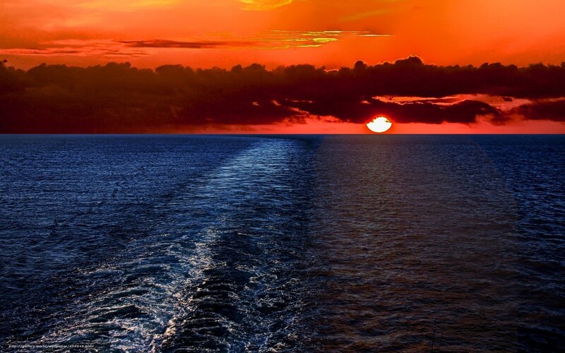 Sunset over the ocean
