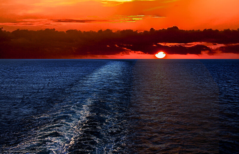 Sunset over the ocean
