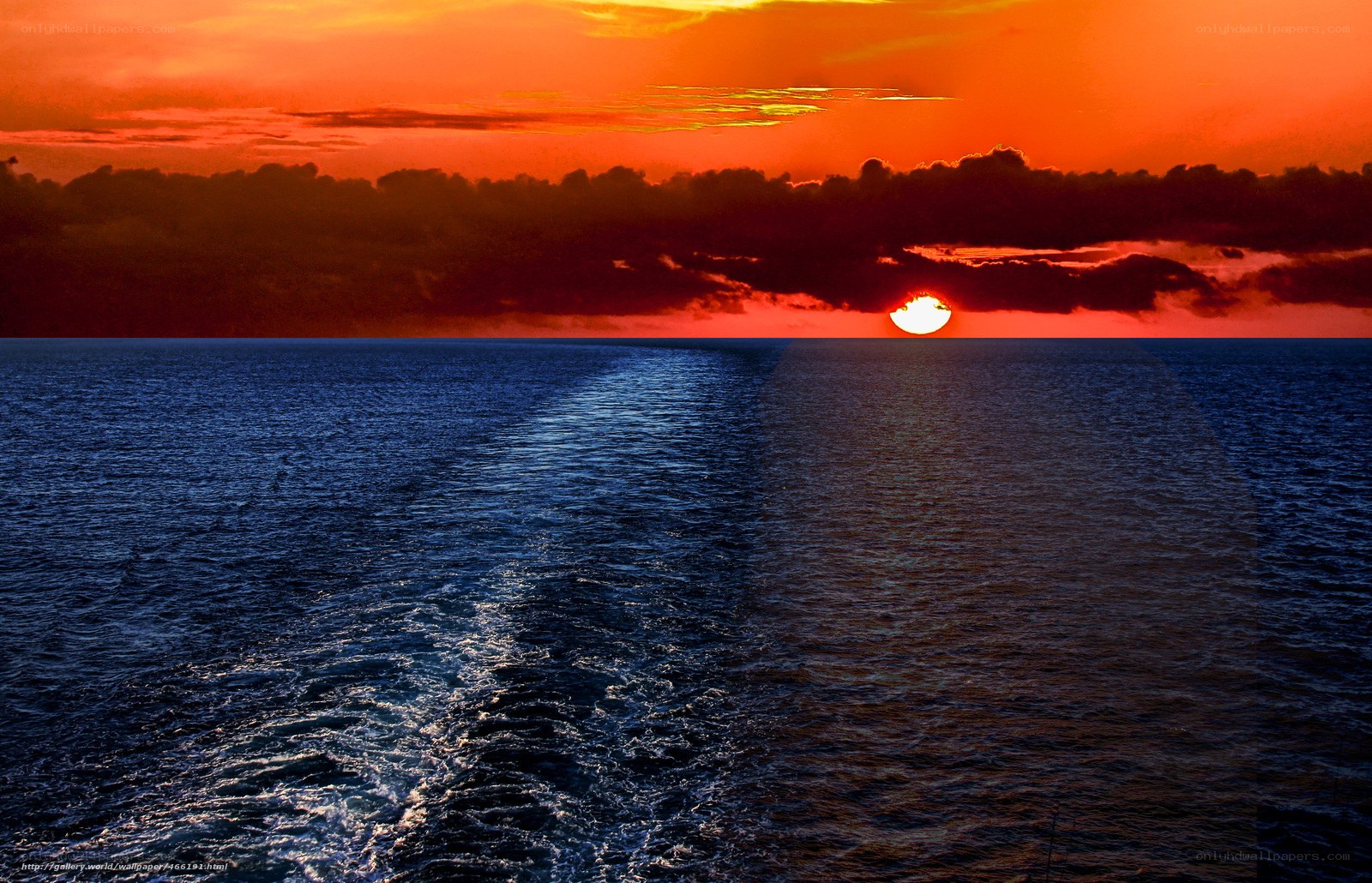 Sunset over the ocean