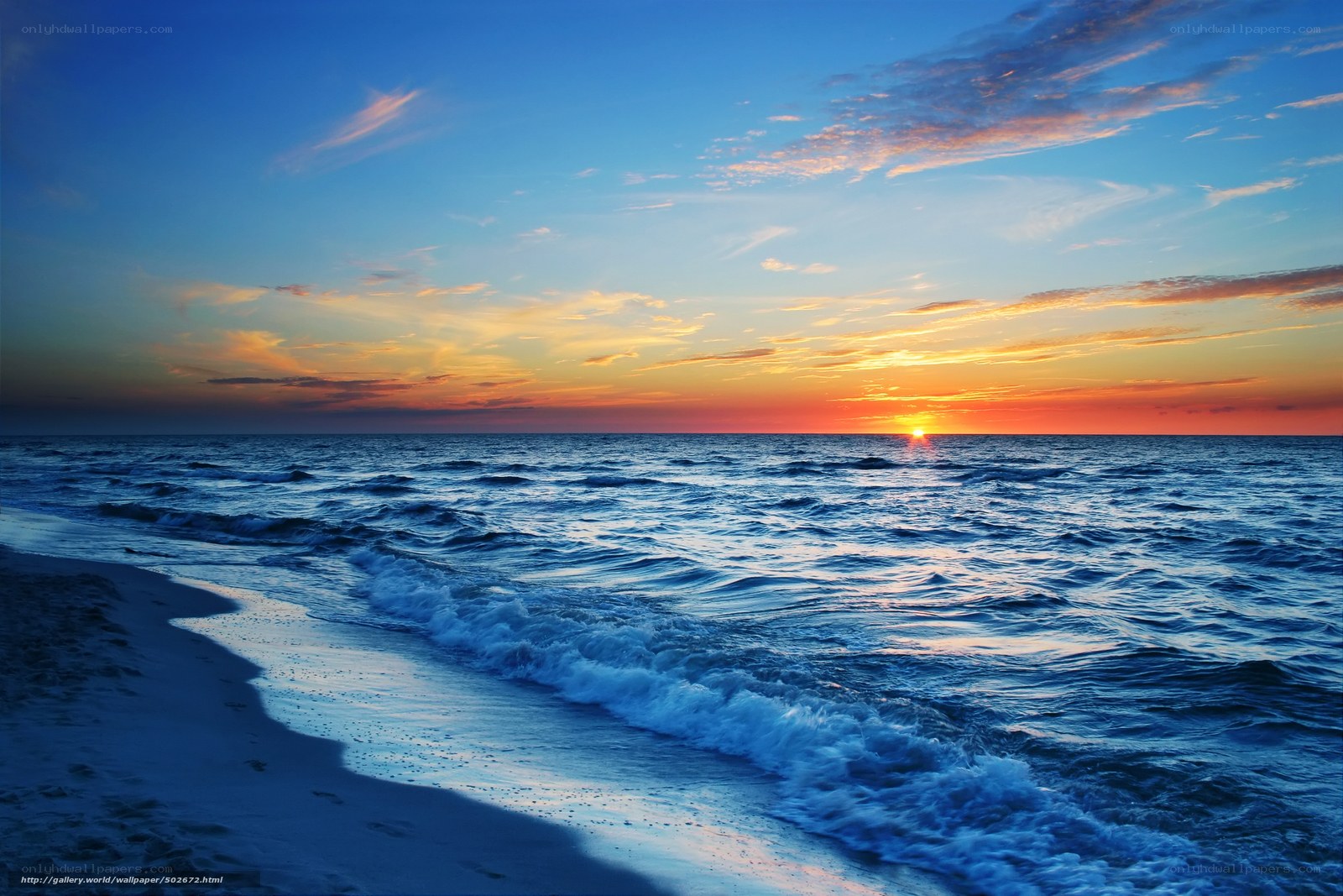 Sunset over the ocean