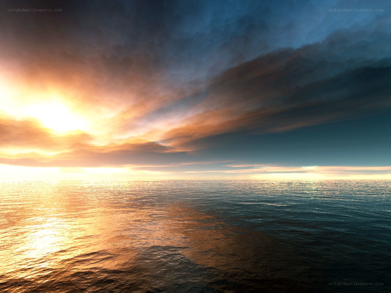 sunset over the ocean