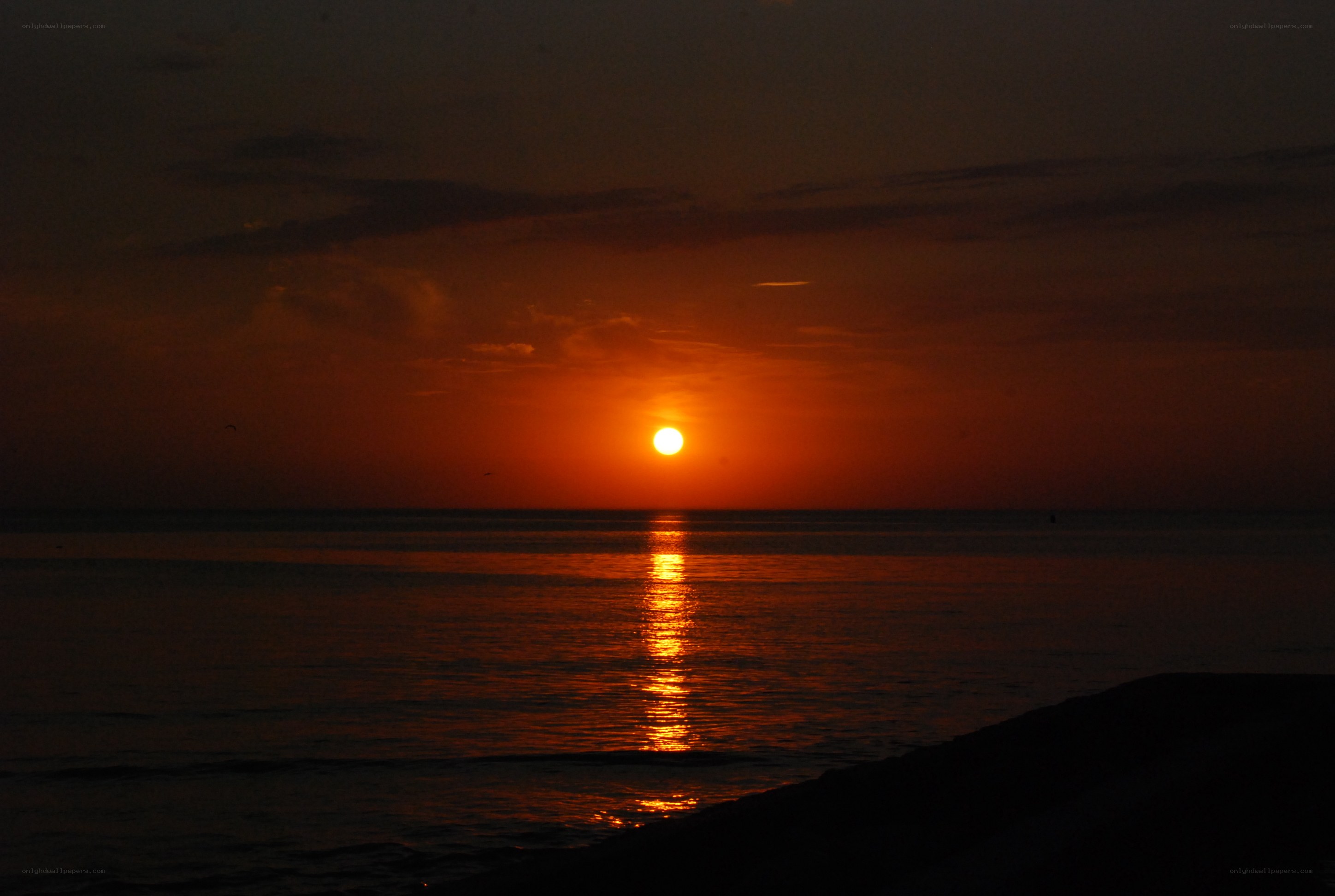 sunset over the ocean