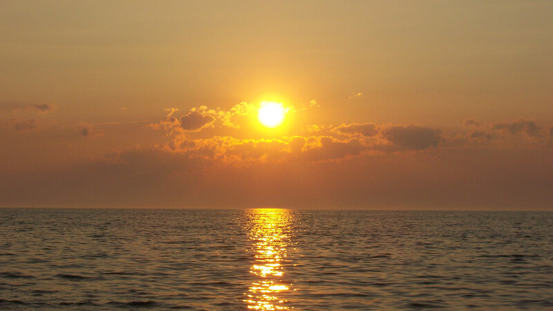 Sunset over the ocean