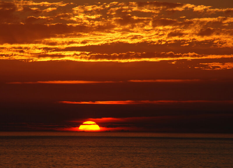 Sunset over the ocean