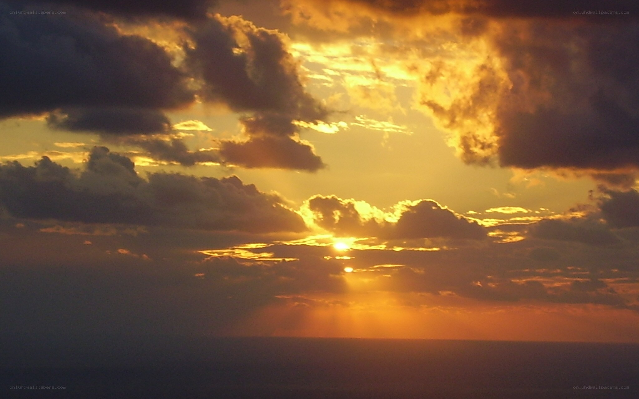 Sunset over the ocean
