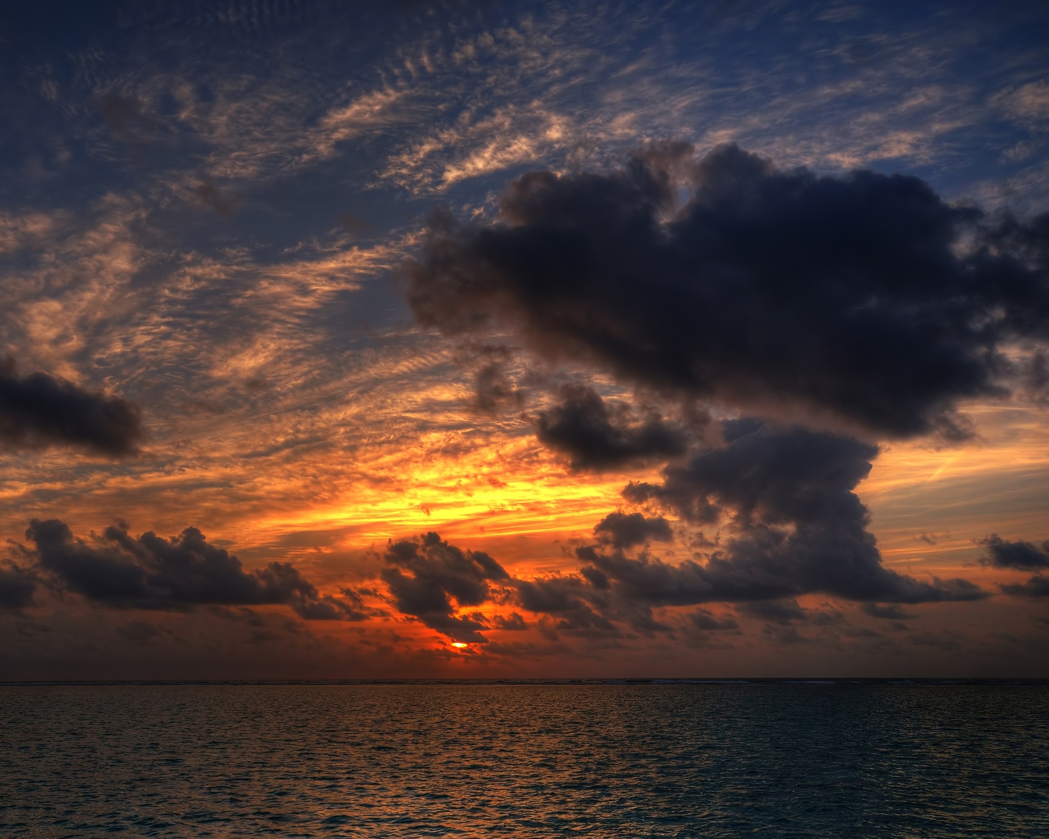 sunset over the ocean