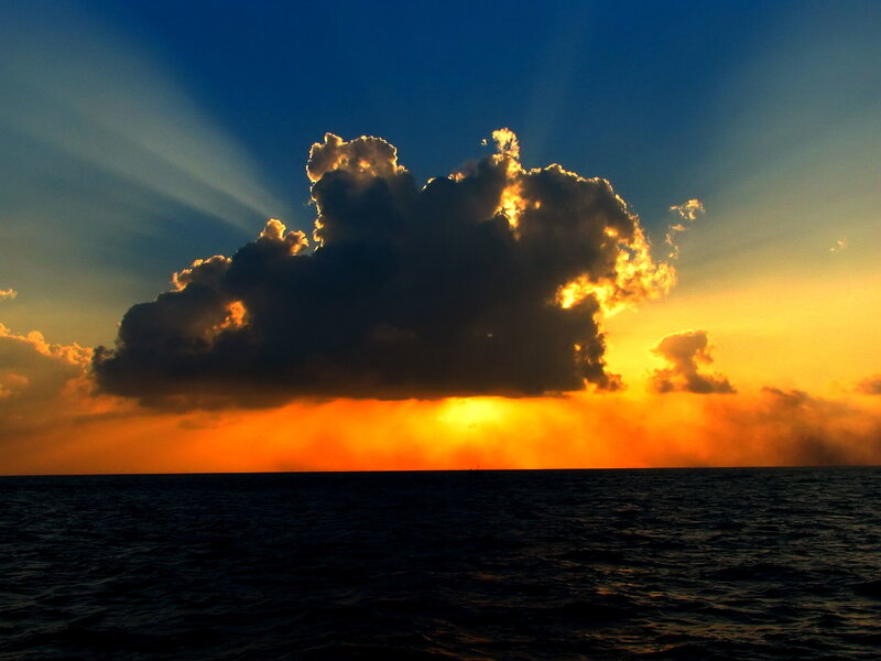 Sunset over the ocean