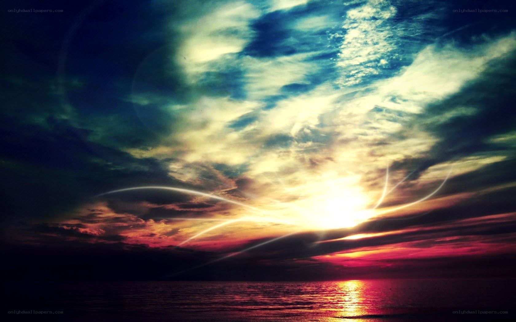 sunset over the ocean