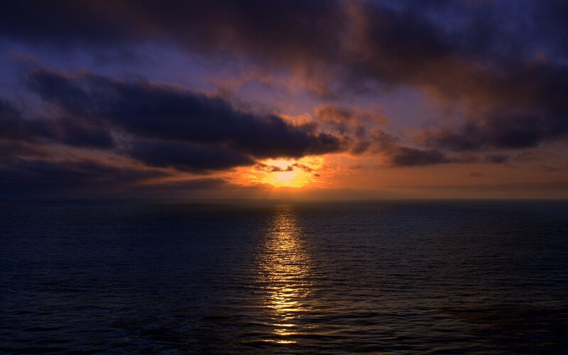 Sunset over the ocean
