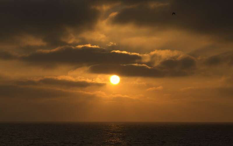 Sunset over the ocean