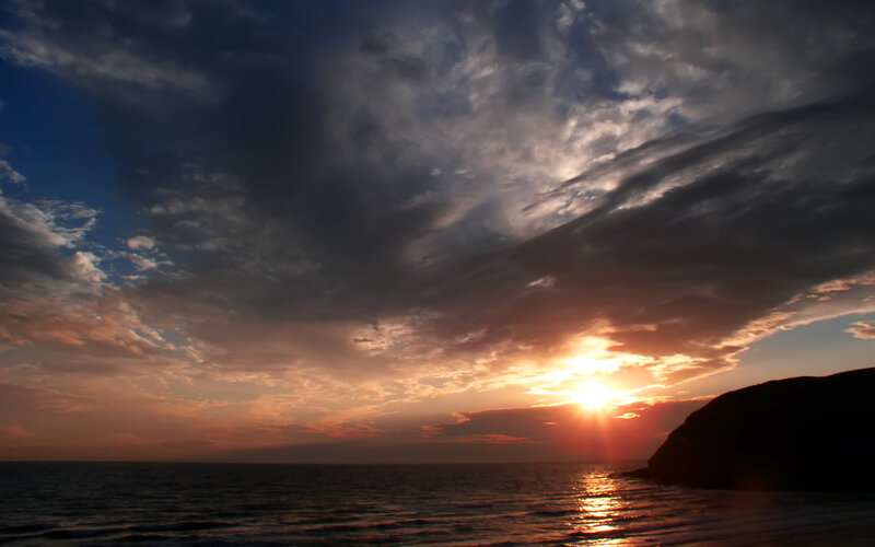 sunset over the ocean