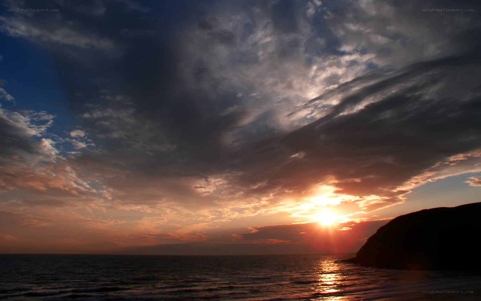 sunset over the ocean