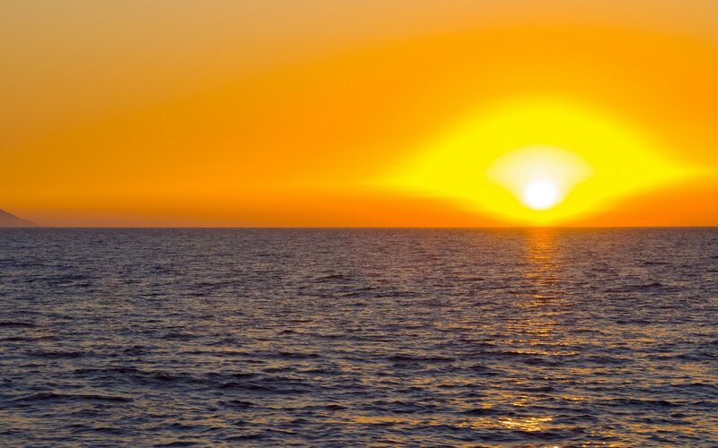 Sunset over the ocean