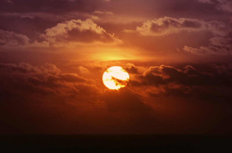 Sunset over the ocean