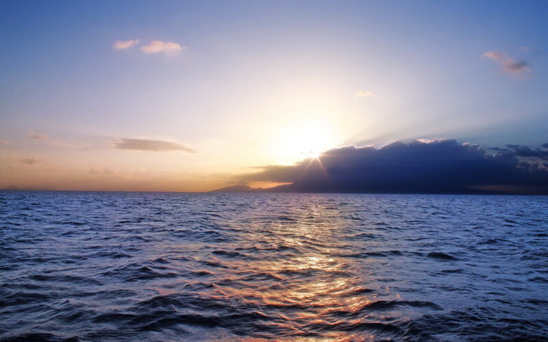 sunset over the ocean