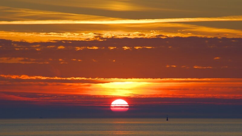 Sunset over the ocean