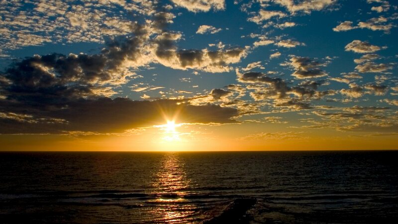 Sunset over the ocean