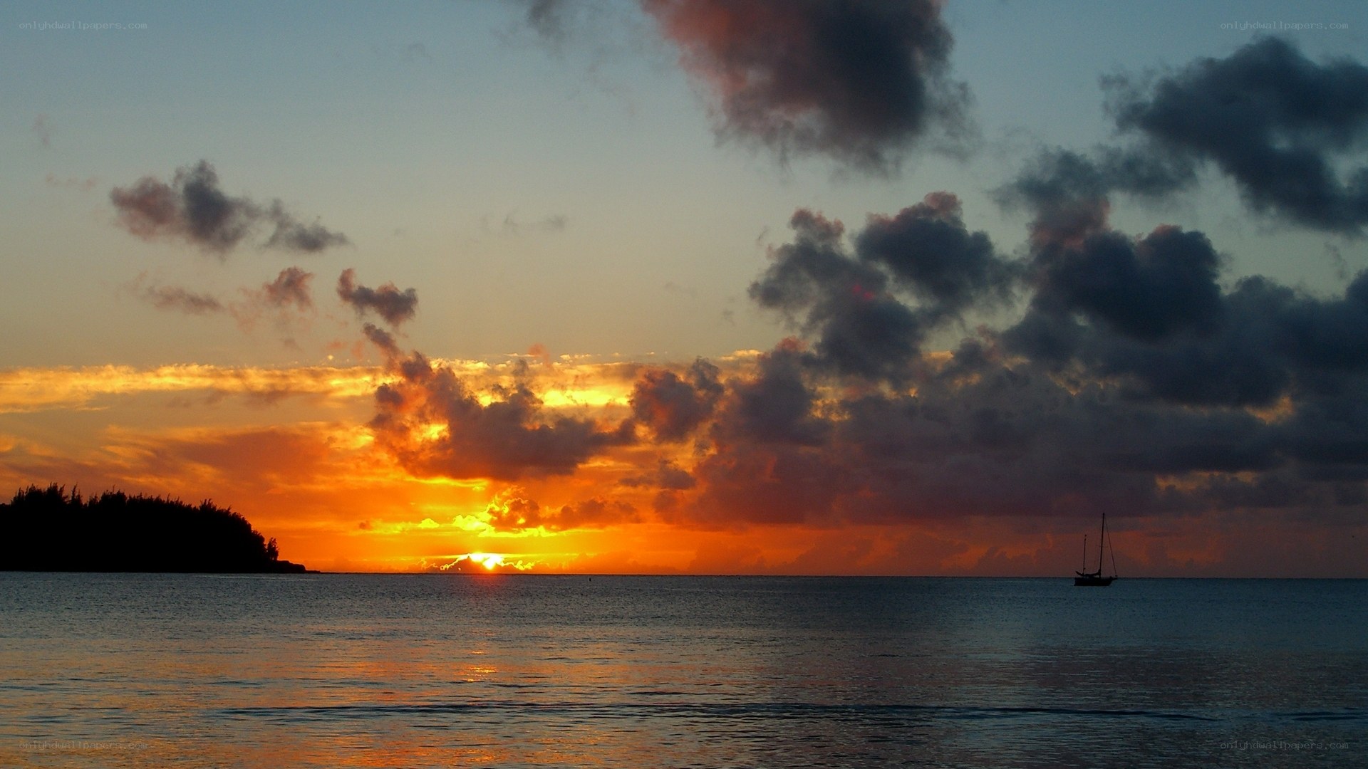 sunset over the ocean