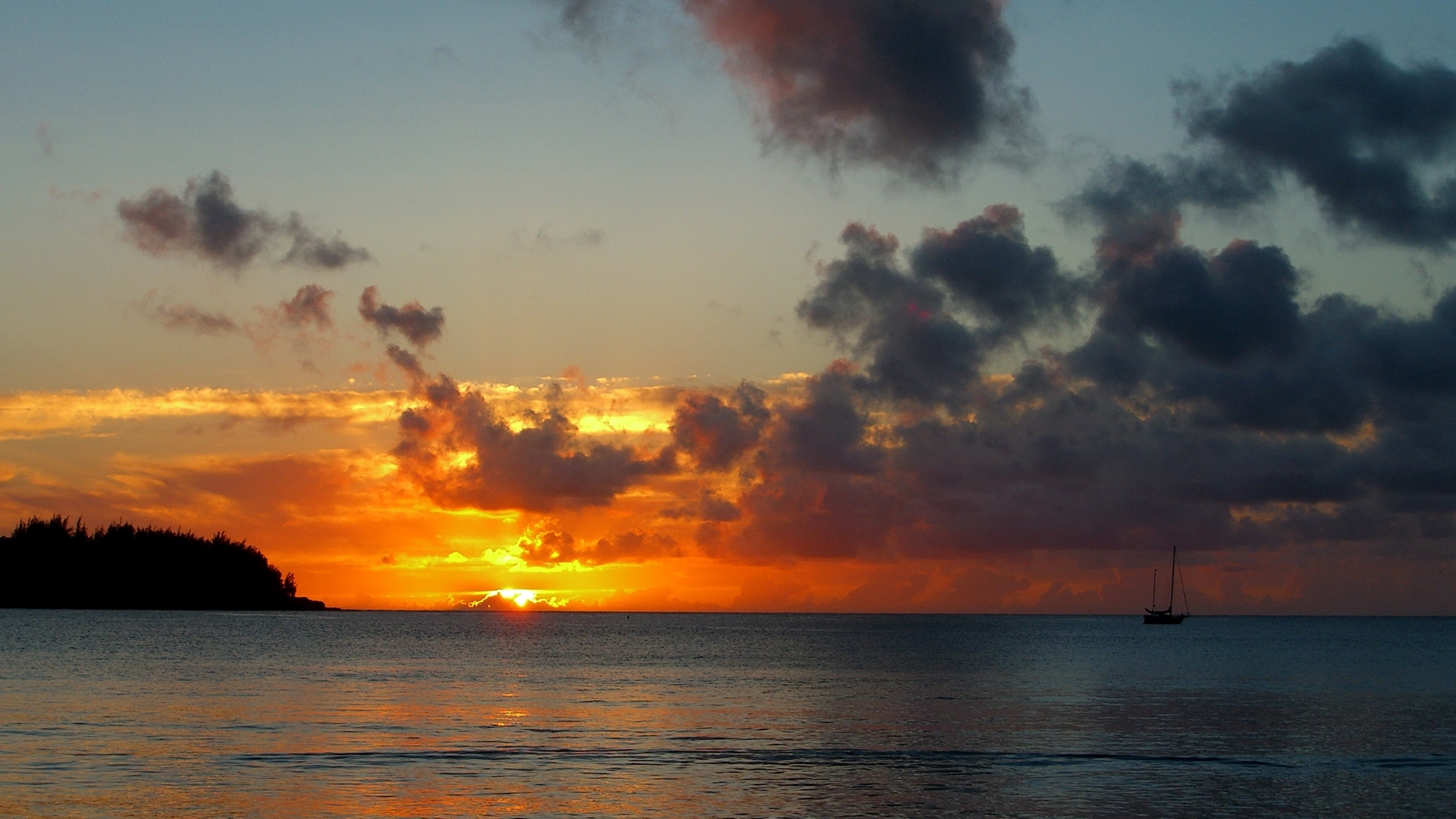 sunset over the ocean
