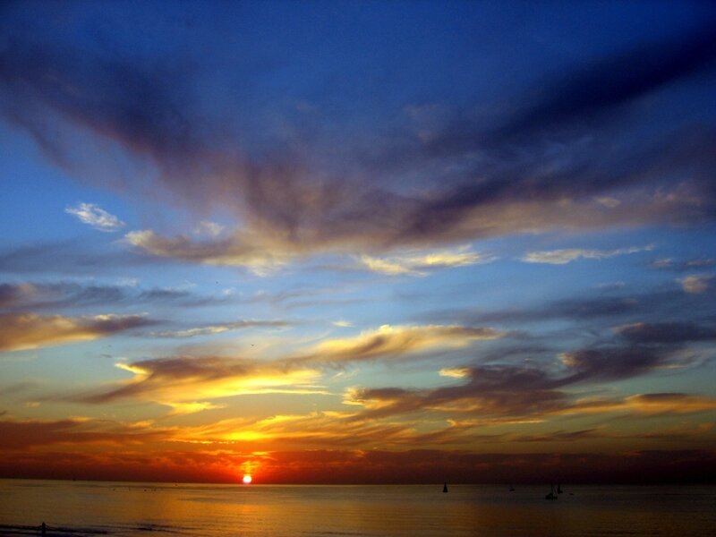sunset over the ocean