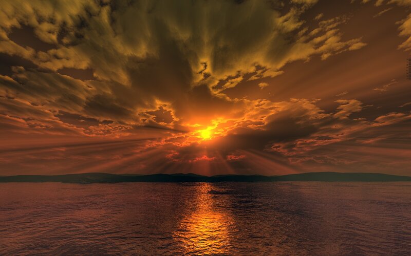 Sunset over the ocean