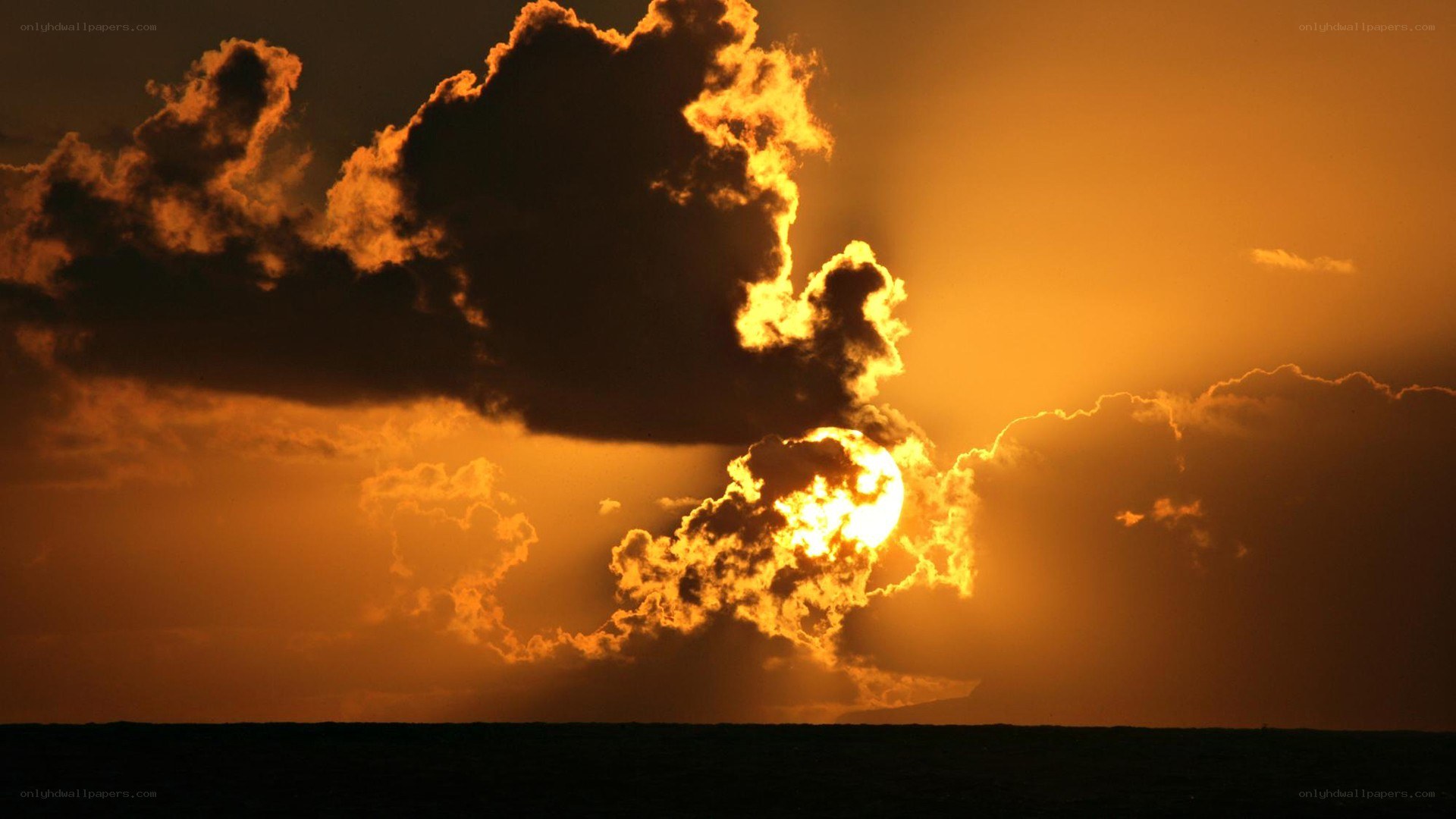Sunset over the ocean