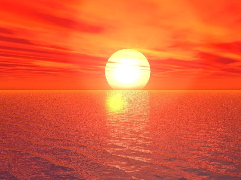 Sunset over the ocean