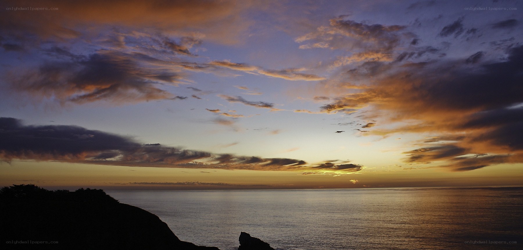 Sunset over the ocean