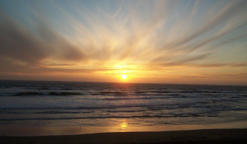 sunset over the ocean