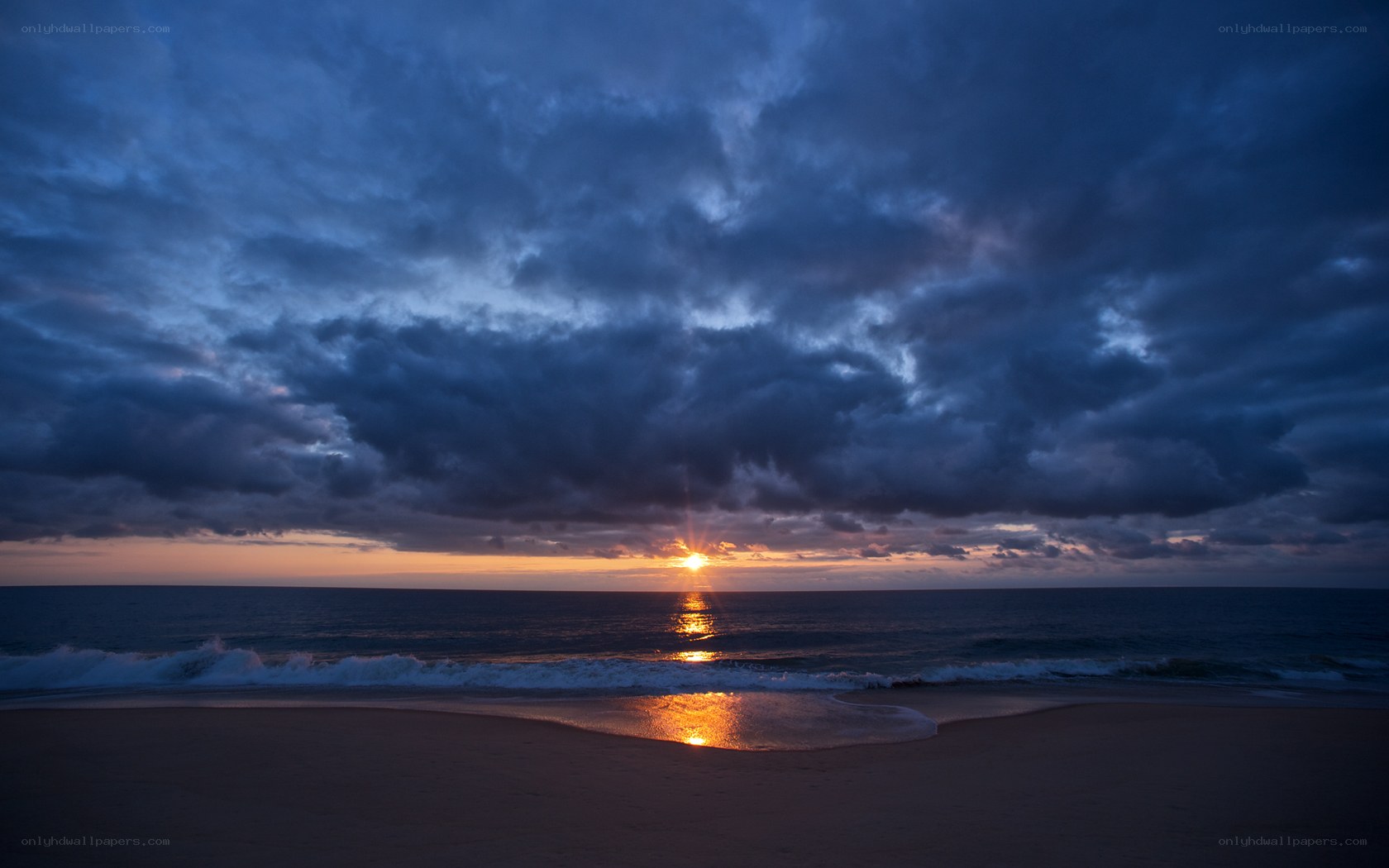 Sunset over the ocean