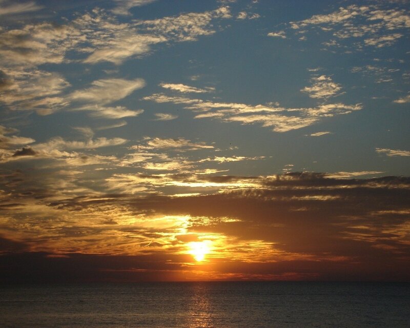 sunset over the ocean